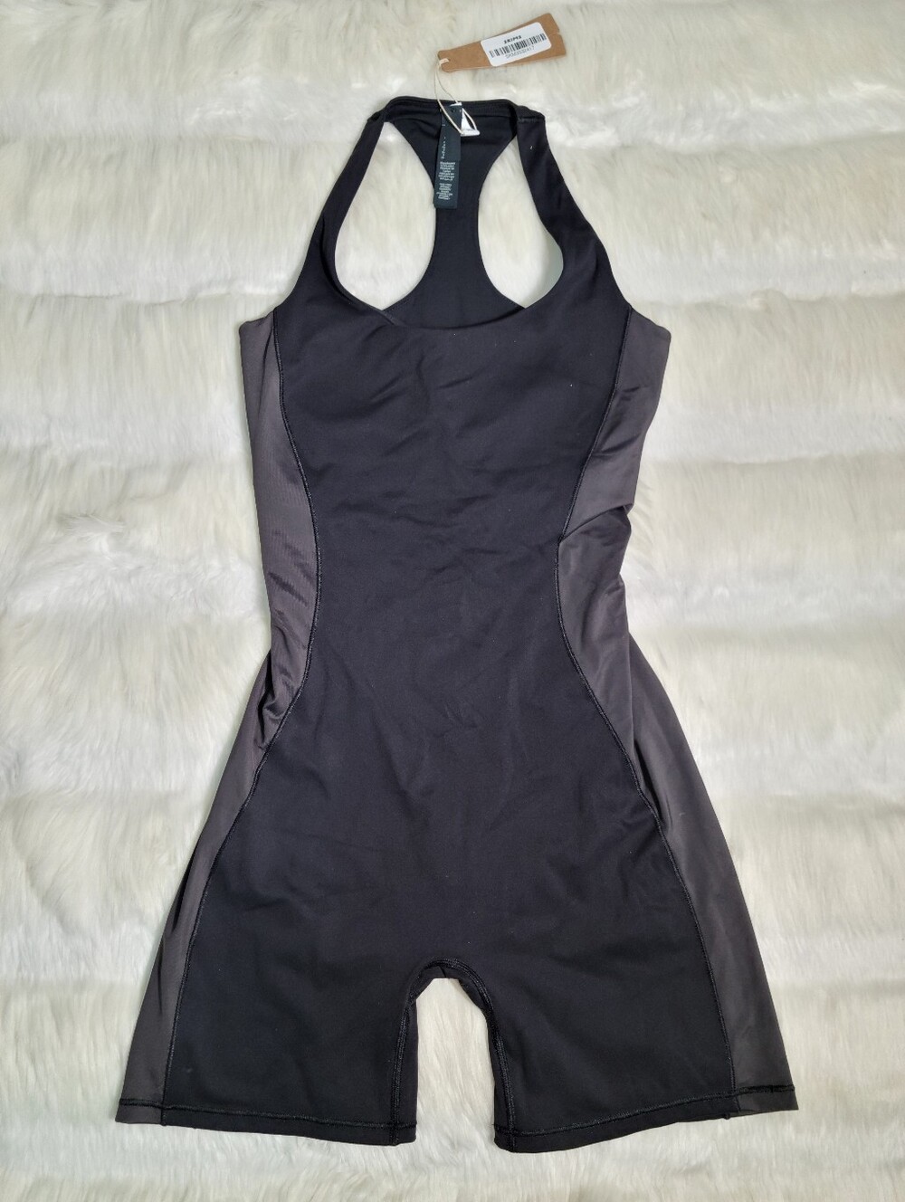 Nike SKIMS Matte Shine Mix T Back One Piece 5 Inch Obsidian Igneous XS NEW